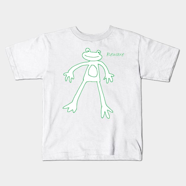 Beware frog Kids T-Shirt by Fr0ggee